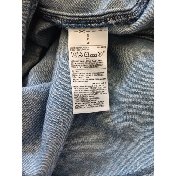 Old Navy Pearl Snap Western Button Up Denim Shirt Dress‎ SMALL Western Rodeo NEW - Picture 7 of 12